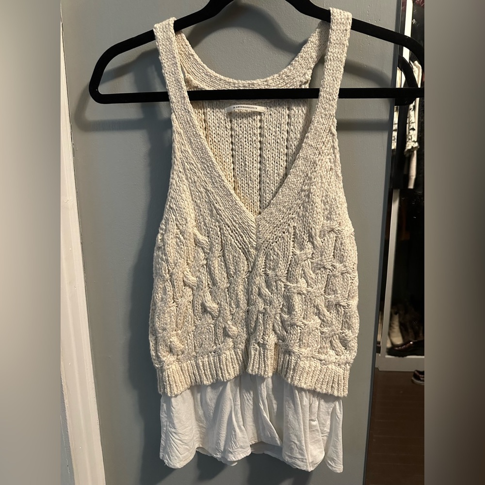 Anthropologie Ivory Knit Top